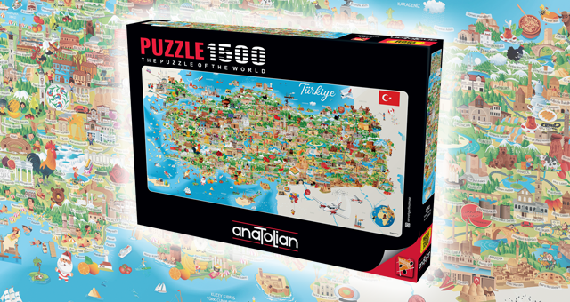 anatolian puzzle 1500 parça yapboz türkiye haritası