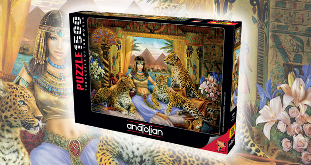 anatolian puzzle 1500 parça yapboz kraliçe mısır kaplan leopar
