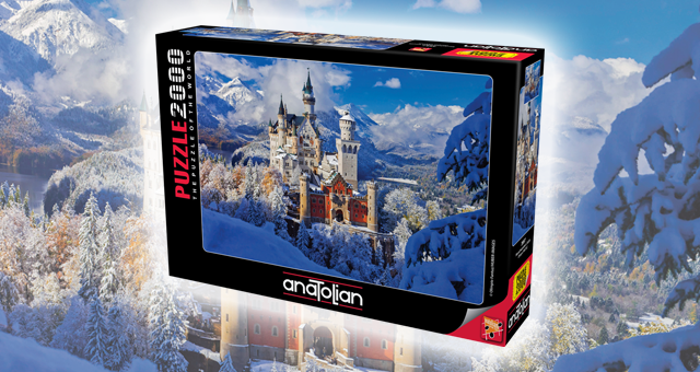 anatolian puzzle 2000 parça yapboz neuschwanstein kale almanya fotoğraf