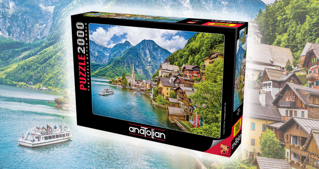 anatolian puzzle 2000 parça yapboz hallstatt göl avusturya fotoğraf