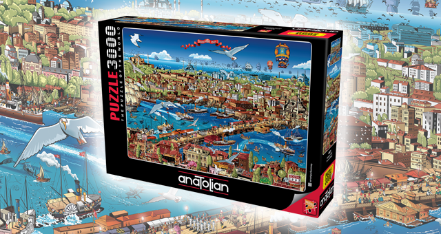 anatolian puzzle 3000 parça yapboz istanbul harita antik servet gürbüz